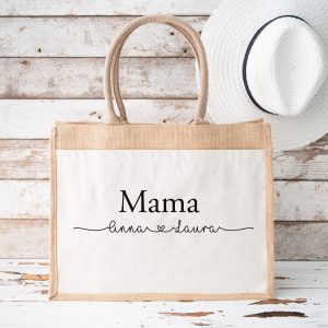Personalisierte Jute Tasche für Mama
