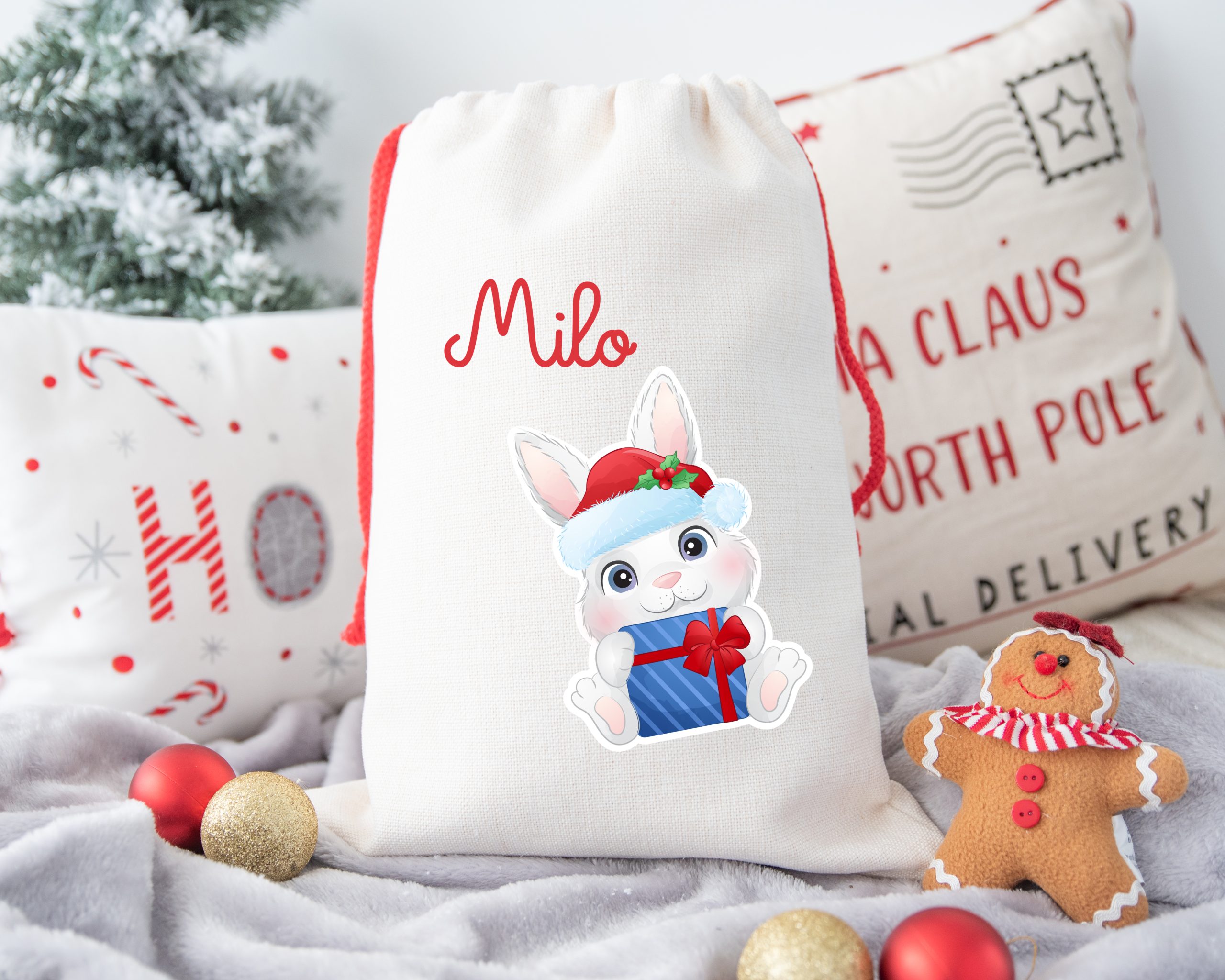 Personalisierter Samichlaus-Sack - Weihnachtstiere und Name