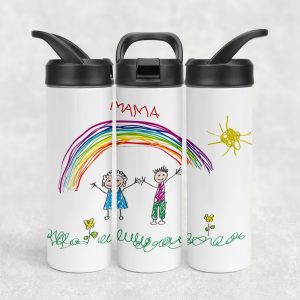 personalisierte Thermoflasche mit Kinderzeichnung – Muttertagsgeschenk